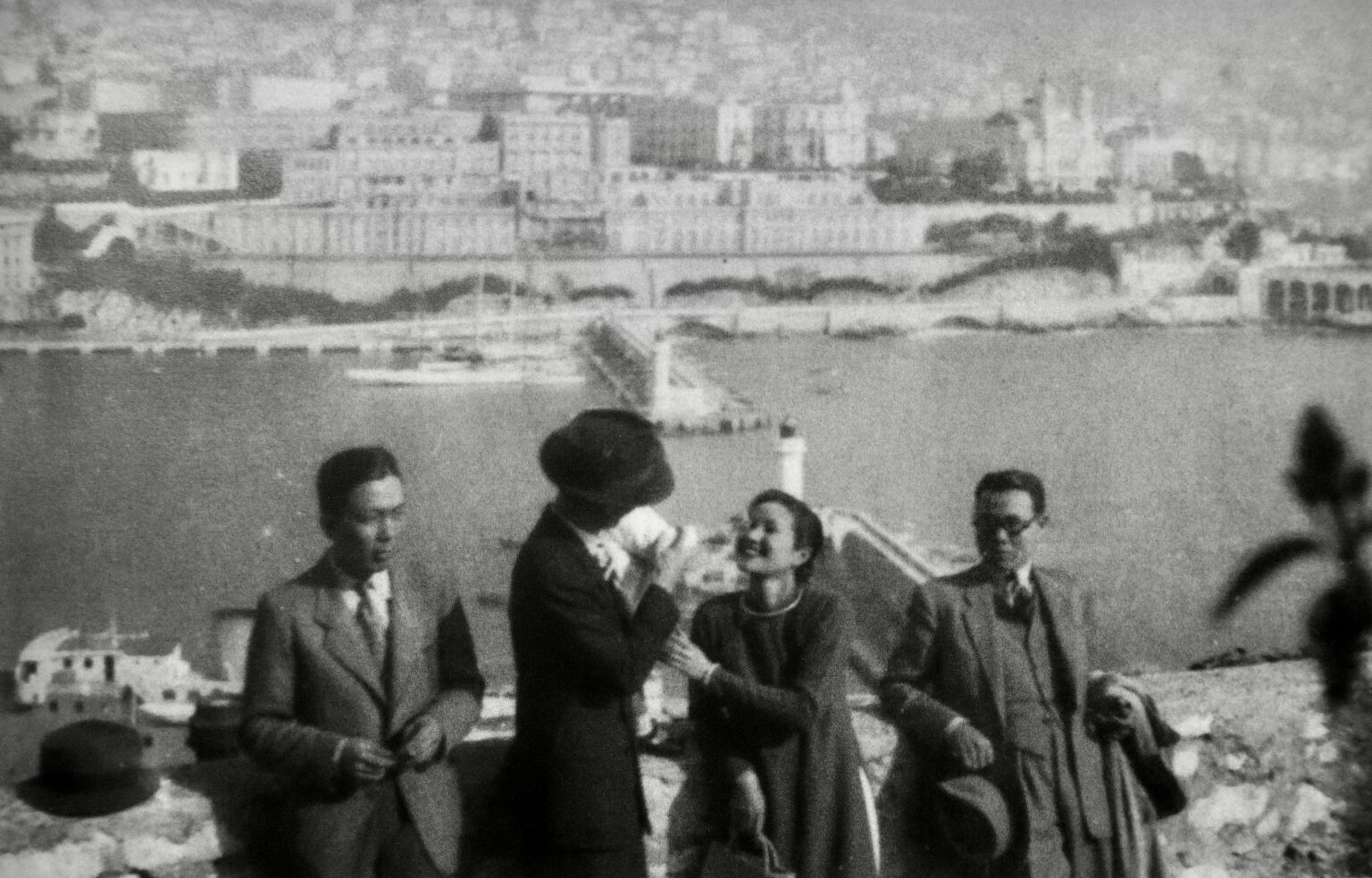 Mai Trung Thu, Le Thi Luu (with her husband and baby to her left) and Le Pho in Monaco in 1942