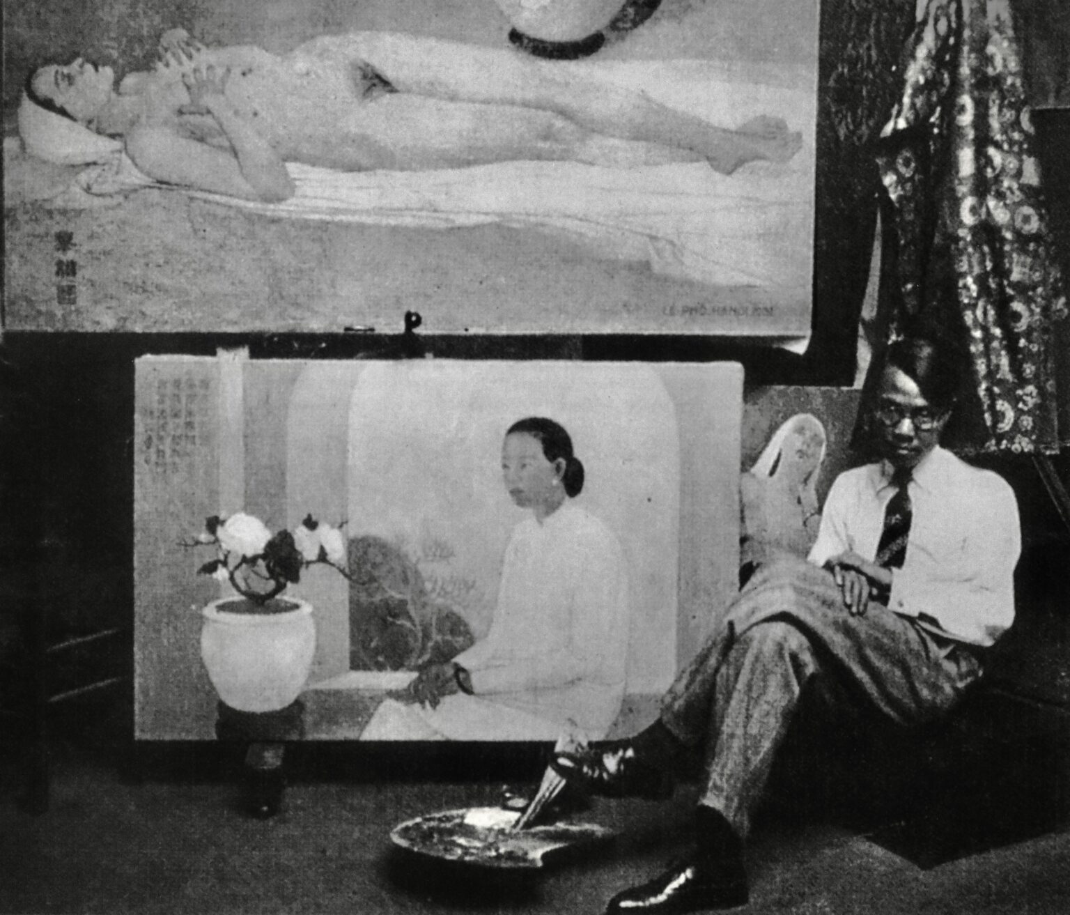 Le Pho with his Nue (Nude) and Femme du Mandarin (The Mandarin’s Wife), Paris, circa 1938