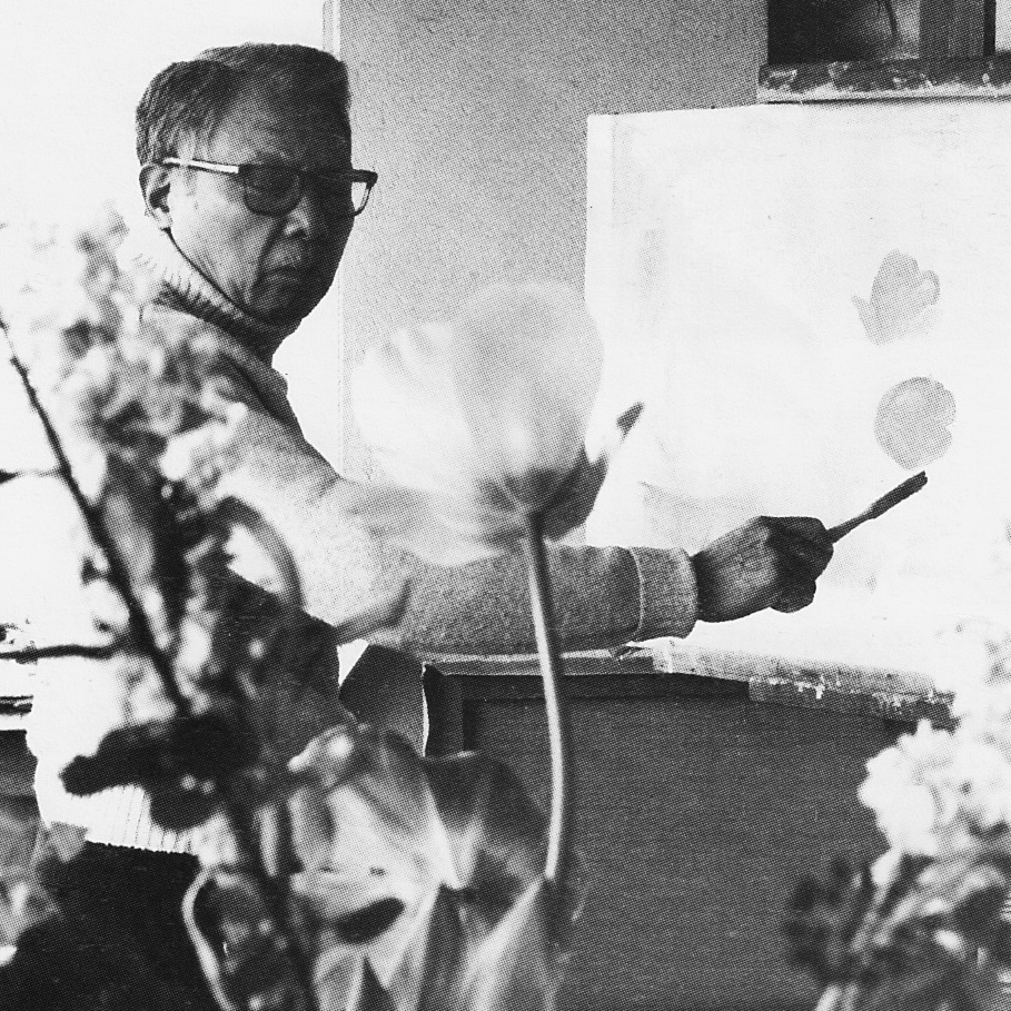 The artist in his studio, dated 1975.