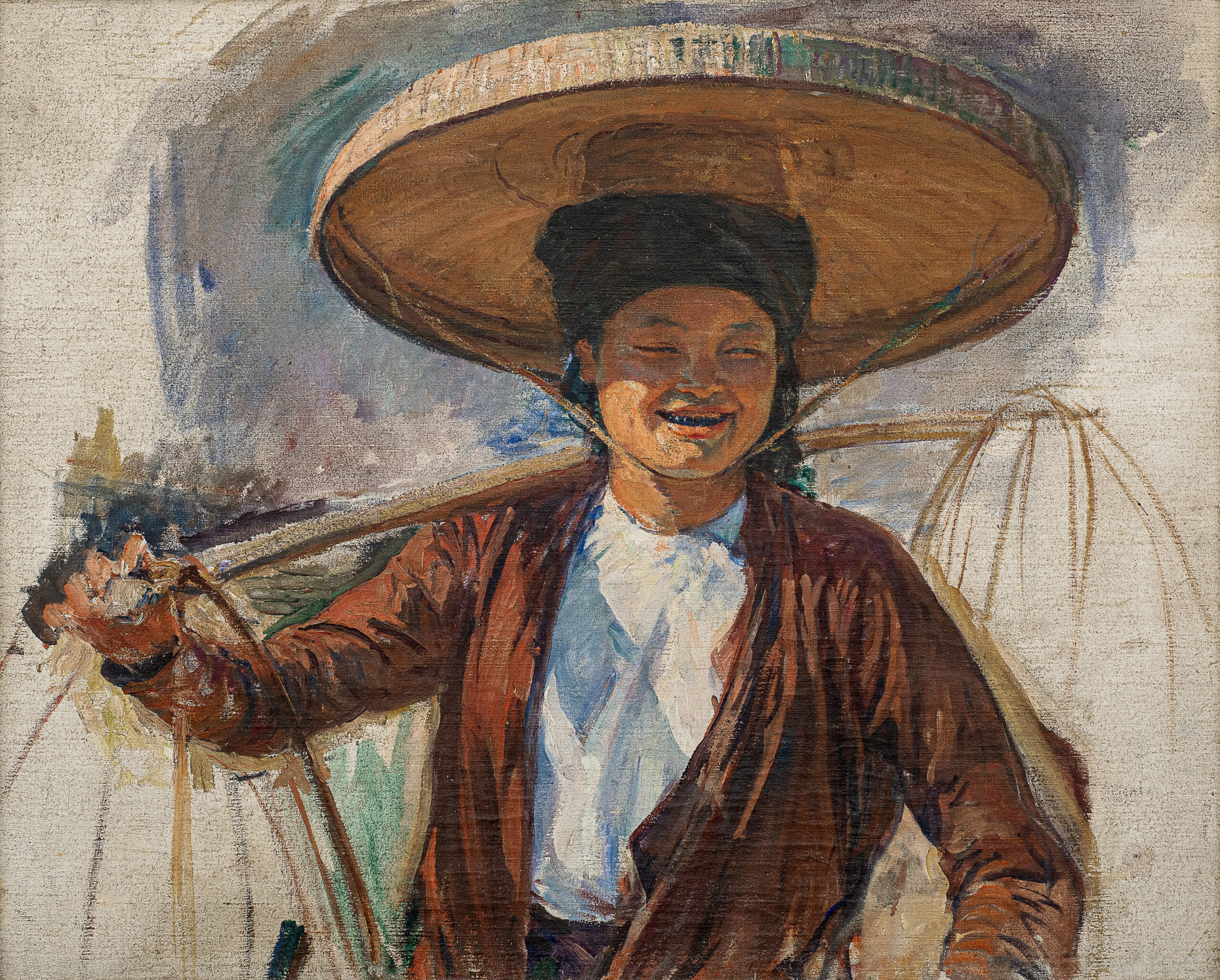 VICTOR TARDIEU (1870-1937)
La paysanne (The Peasant)
oil on canvas
65 x 81.3 cm. (25 5⁄8 x 32 in.)
Painted circa 1922-1924
PROVENANCE

Collection of the artist's family
Sotheby's Singapore, 16 April 2006, lot 95
Acquired at the above sale by the present owner